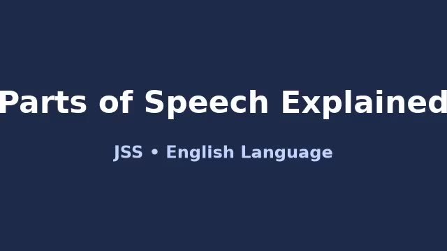 Parts of Speech Explained